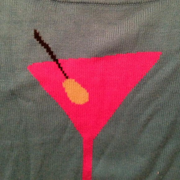 Turquoise cashmere/silk martini sweater - Picture 3 of 3
