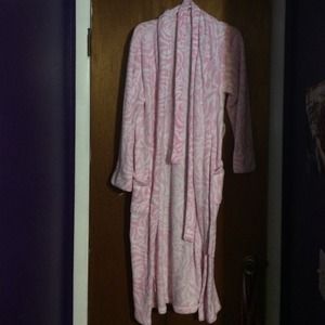 Light pink zebra print bathrobe