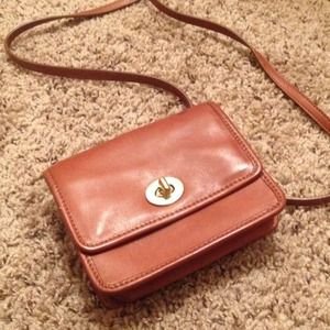Coach Brown Leather Mini Crossbody Purse 48005