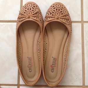 Brown Cutout Flats