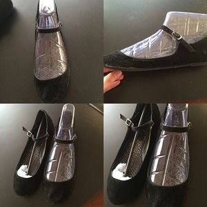 Black Velvet Buckled Shoes