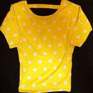 Yellow polka dot top