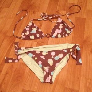 Brown polka dot bikini