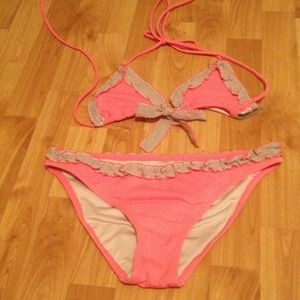 Pink and neutral bikini