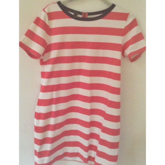 ❌SOLD❌JCREW CORAL RUGBY-STRIPE DRESS SZ SMALL
