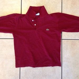 Red Lacoste long sleeve men's shirt