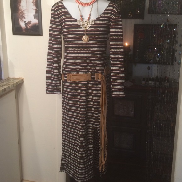 Bohemian style rib T dress