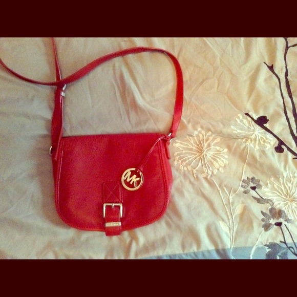 Red MK messenger bag