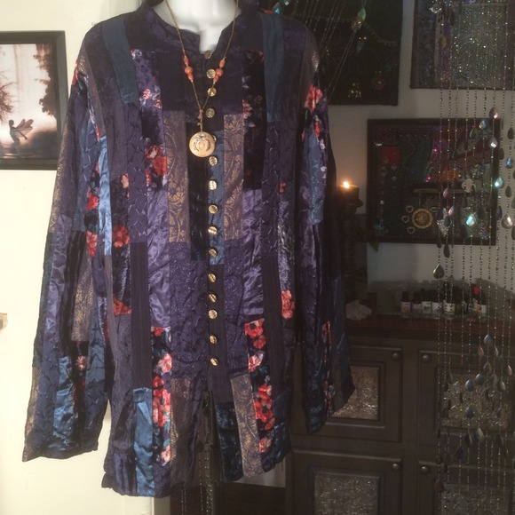 HOLD!! Mixed material Bohemian over jacket