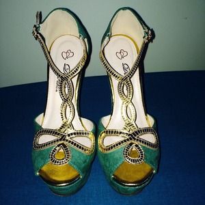 Turquoise wedge shoes DbDk Fashion