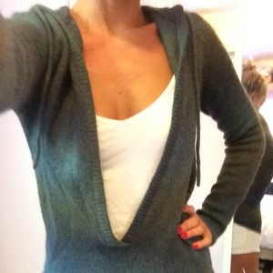 RVCA green and blue ombré deep v neck sweater