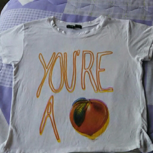White you're a peach crop top