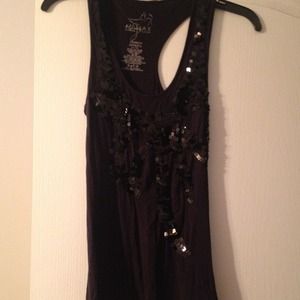 black racer back tank top