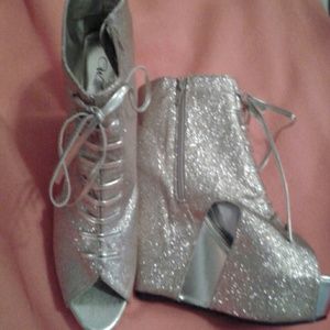 Gold..platform.ankle shoe