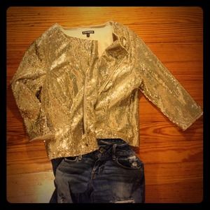 NWOT Gold Sequined Blazer from Express