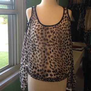 Leopard print blouse.