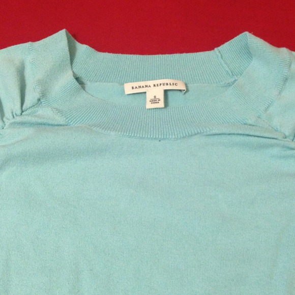 Baby blue short sleeve banana republic sweater - Picture 2 of 4