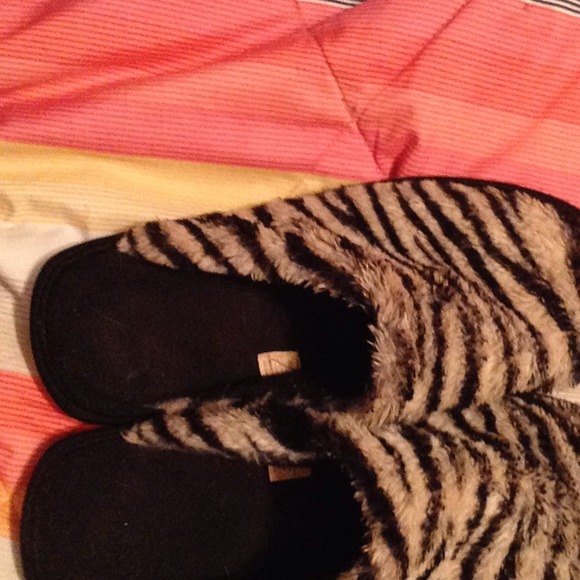 Zebra print slipers