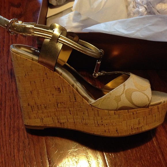 Coach wedge sandals brand new- reduced !