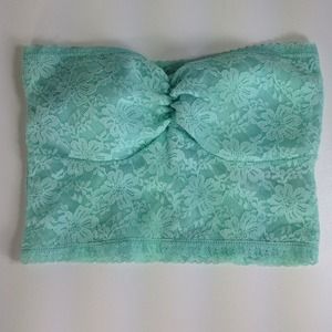 Mint Lace Tube Crop