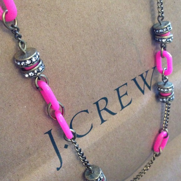 Reduced !! J Crew pink crystals 14 " long - Picture 3 of 4