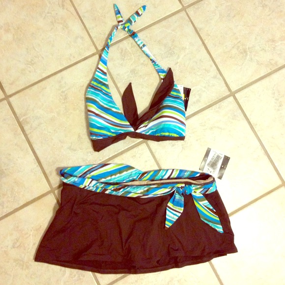 Striped Bathing Suit Set