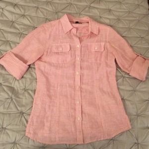 Banana Republic Stripped Linen/Cotton Shirt