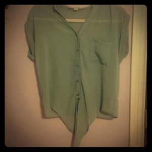 Forever 21 green sheer top