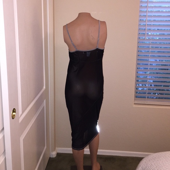 Joy Li Sheer Black Layering Slip Dress - Picture 3 of 4