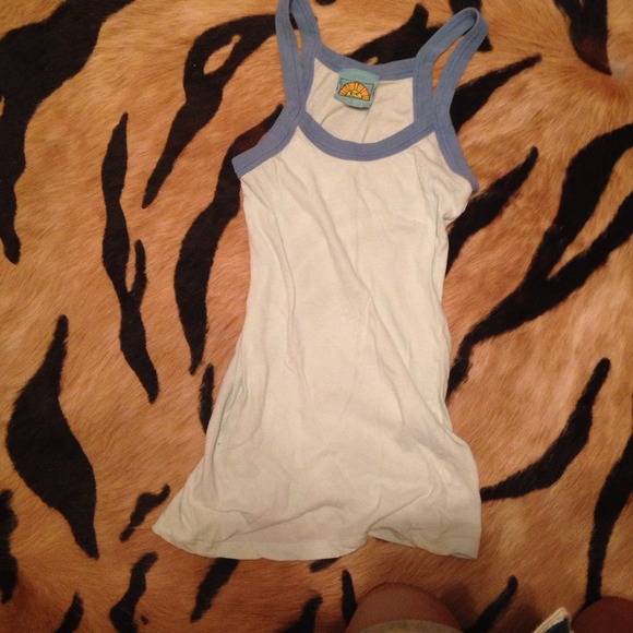 C&C California mint tank top with periwinkle trim