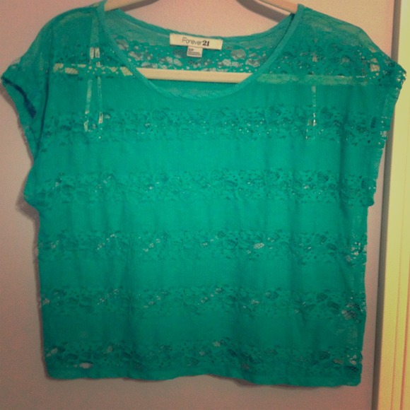 Forever 21 turquoise lace top