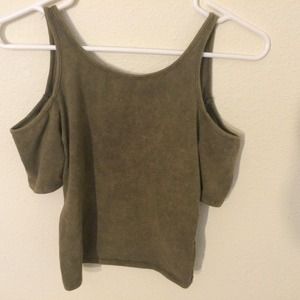 Green Top with Cut Out Shoulders