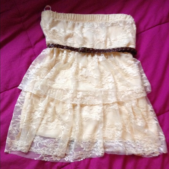 Beige lace tub top from papaya.