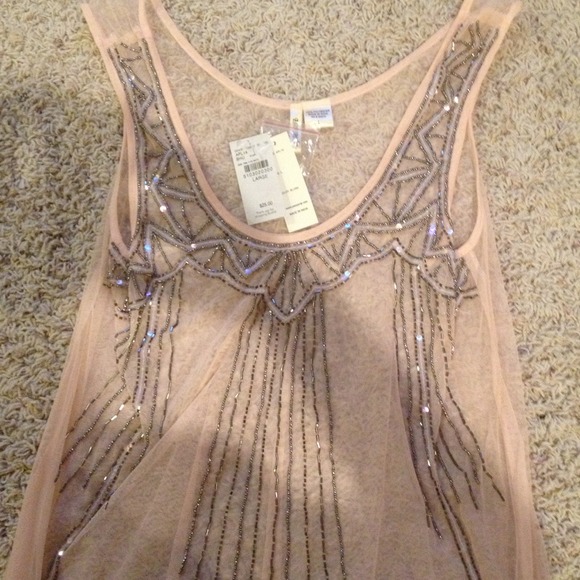Buckle tank top with sequins.  New with tags