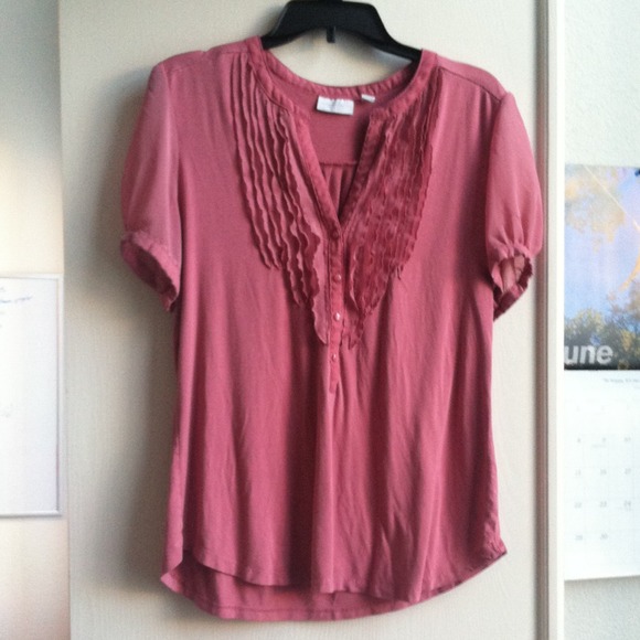 Pink ruffle top