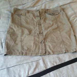 Khaki button down skirt