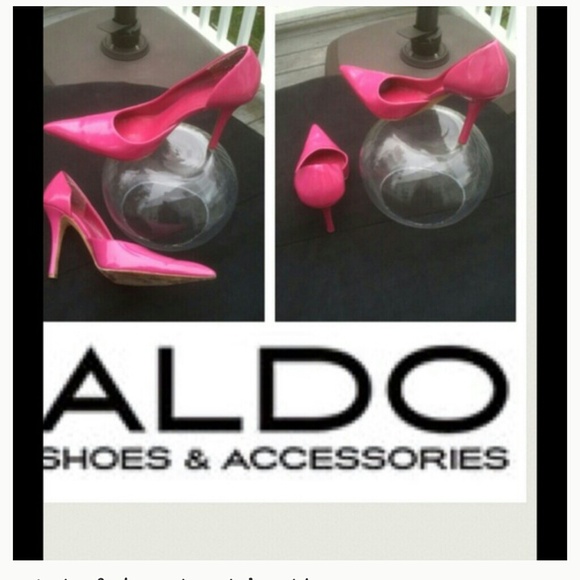 Hot pink patent leather pumps
