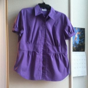 Purple short sleeved dress shirt