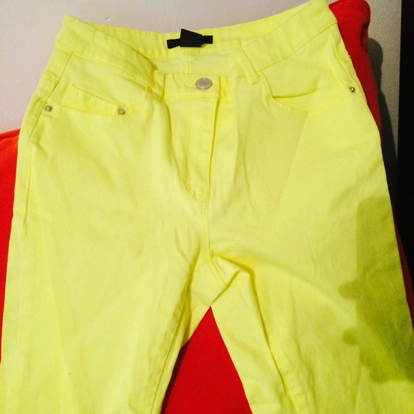 Brand new .Lime green and pink jeans
