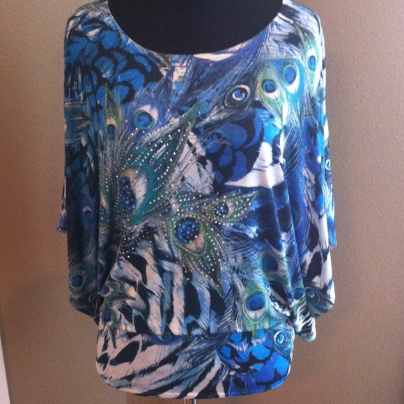 Peacock Print Blouse
