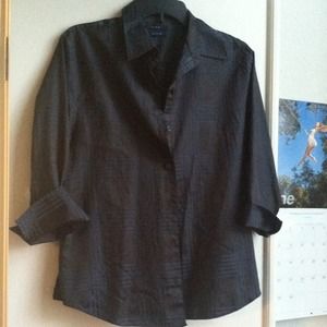 Navy blue plaid dress shirt