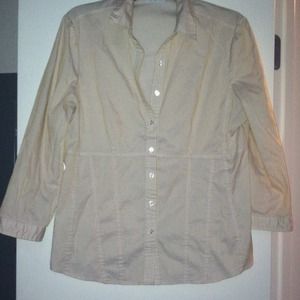 Gold satin striped white shirt