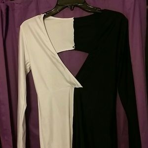 Black and white bodycon dress
