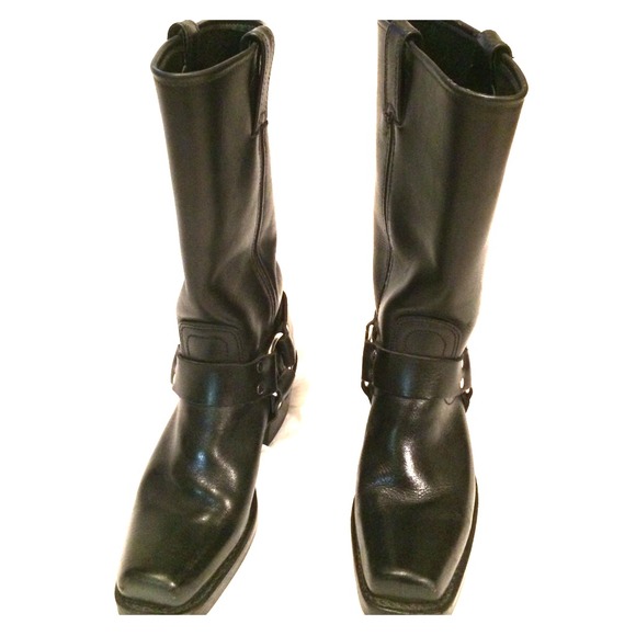 Frye 12R Harness Boot, Black, Sz 6