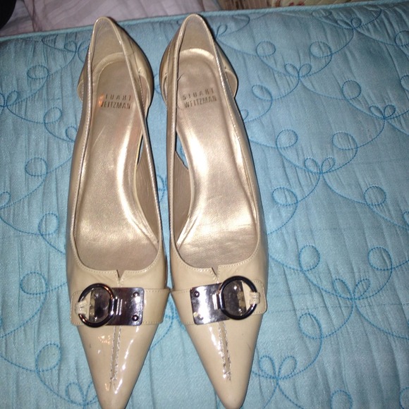 Beige shoes .