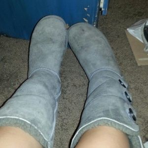 Grey tall Bailey button Ugg boots.