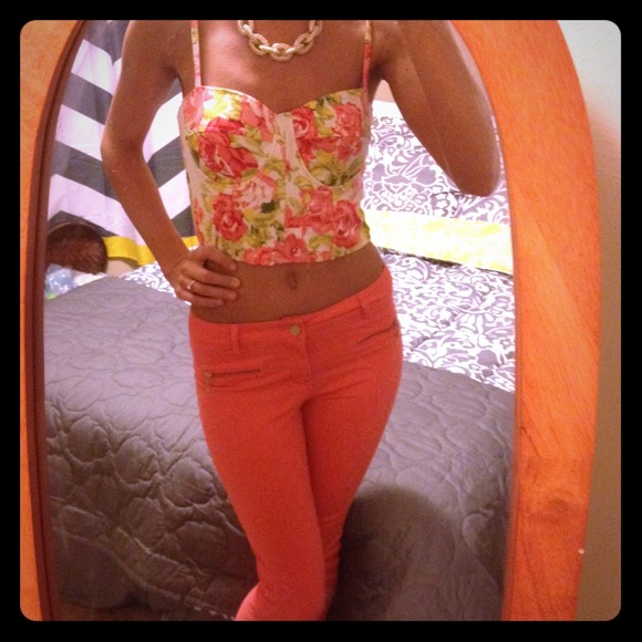 🇺🇸Floral bustier crop top