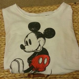 White Mickey mouse light weight sweatshirt