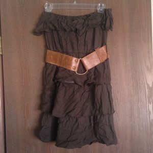 Strapless ruffle tier dress