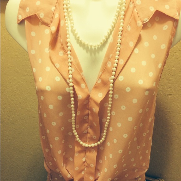 Peach sheer blouse